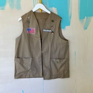Vintage Ricebelt Sams Vest with Patches American Flag Texas 2000s M L Motorcycle